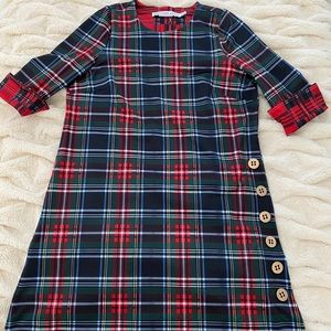 Gretchen Scott merry plaid dress.